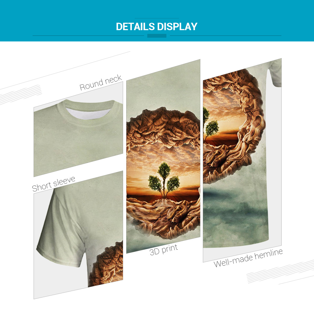 3D Tree Of Life Print Short Sleeve T-shirt