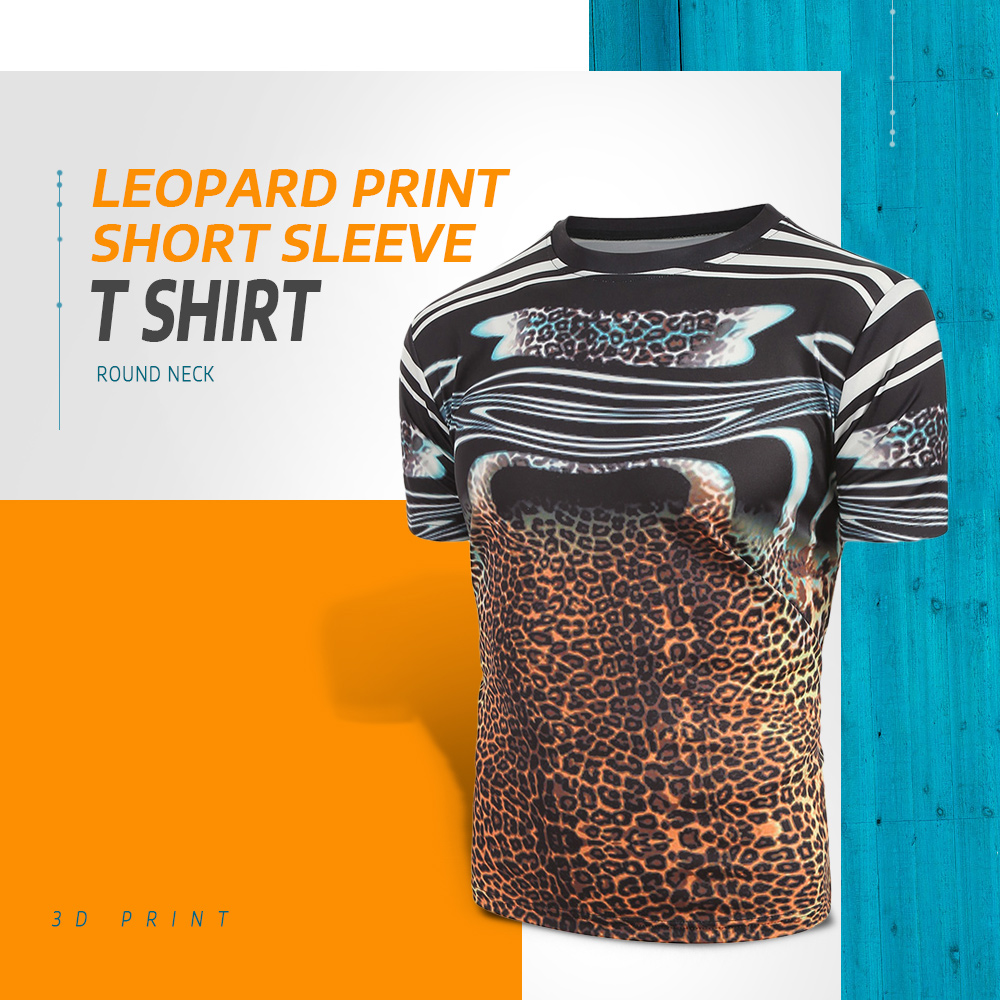 Leopard Print Short Sleeves Tee