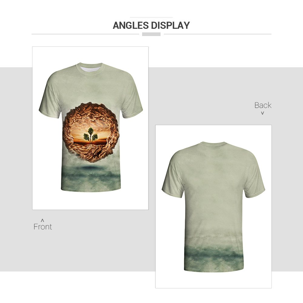 3D Tree Of Life Print Short Sleeve T-shirt