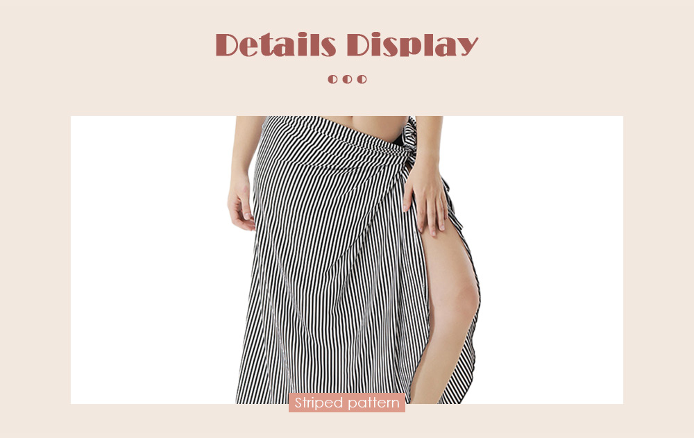 Striped Plus Size Bikini Wrap Dress