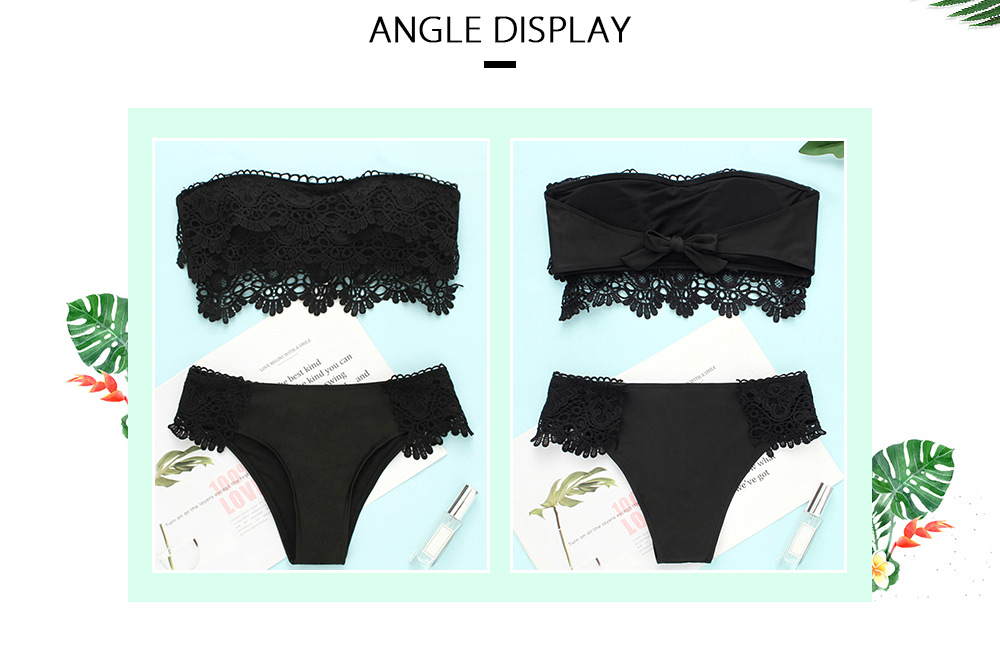 Strapless Lace Insert Bikini Set