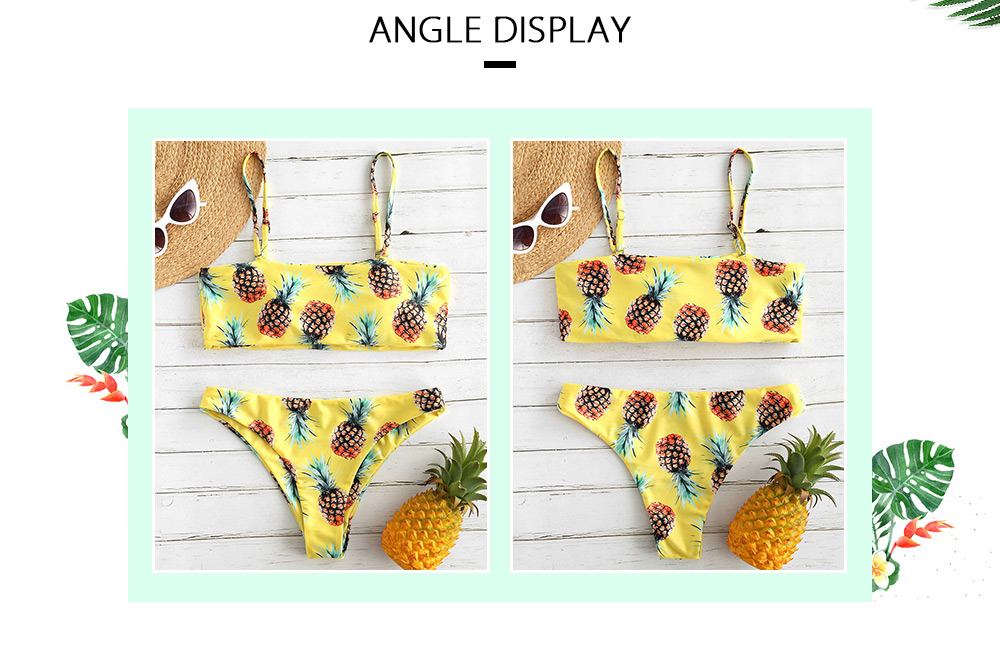 Pineapple Print Cami Bikini Set