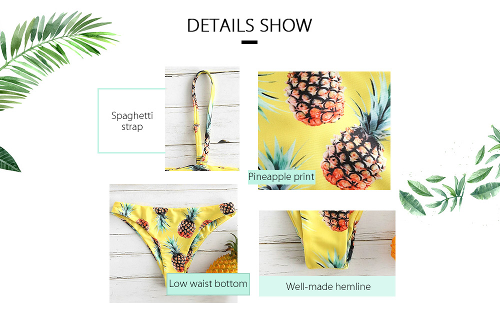 Pineapple Print Cami Bikini Set