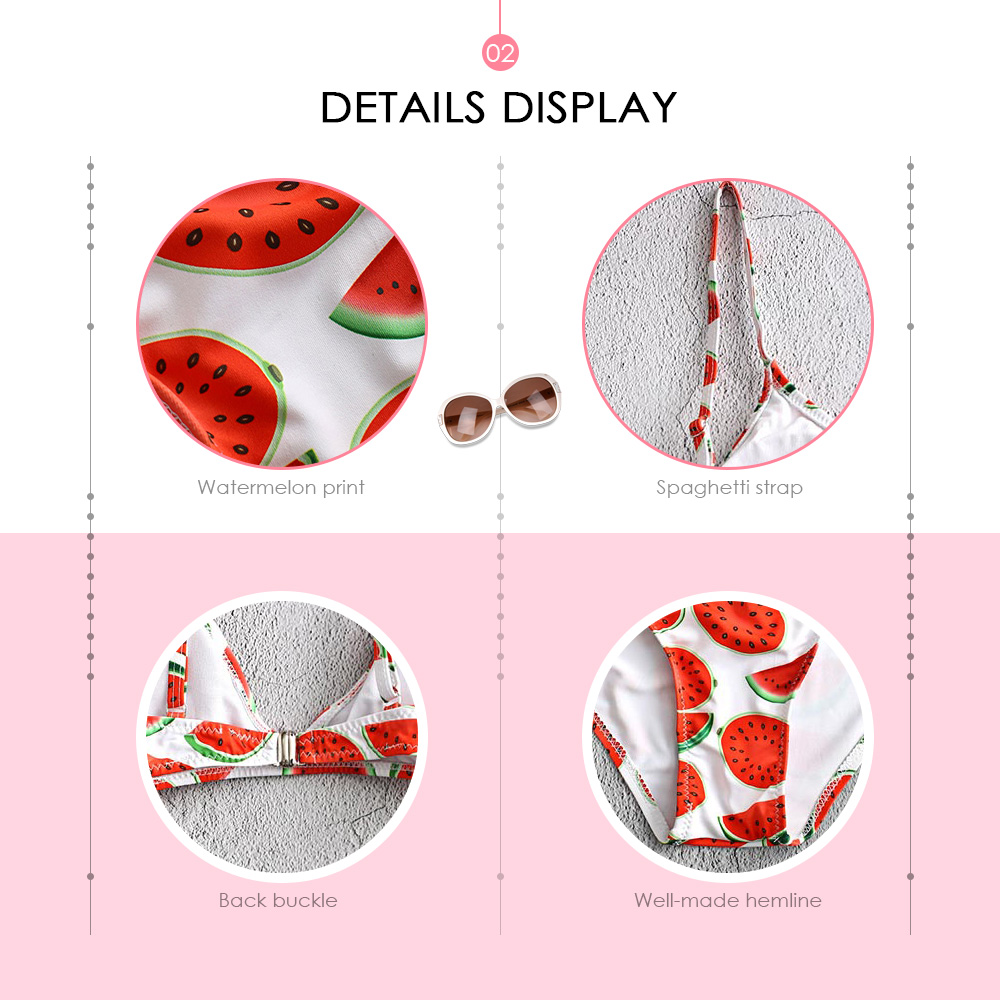 Low Cut Watermelon Print Bikini Set