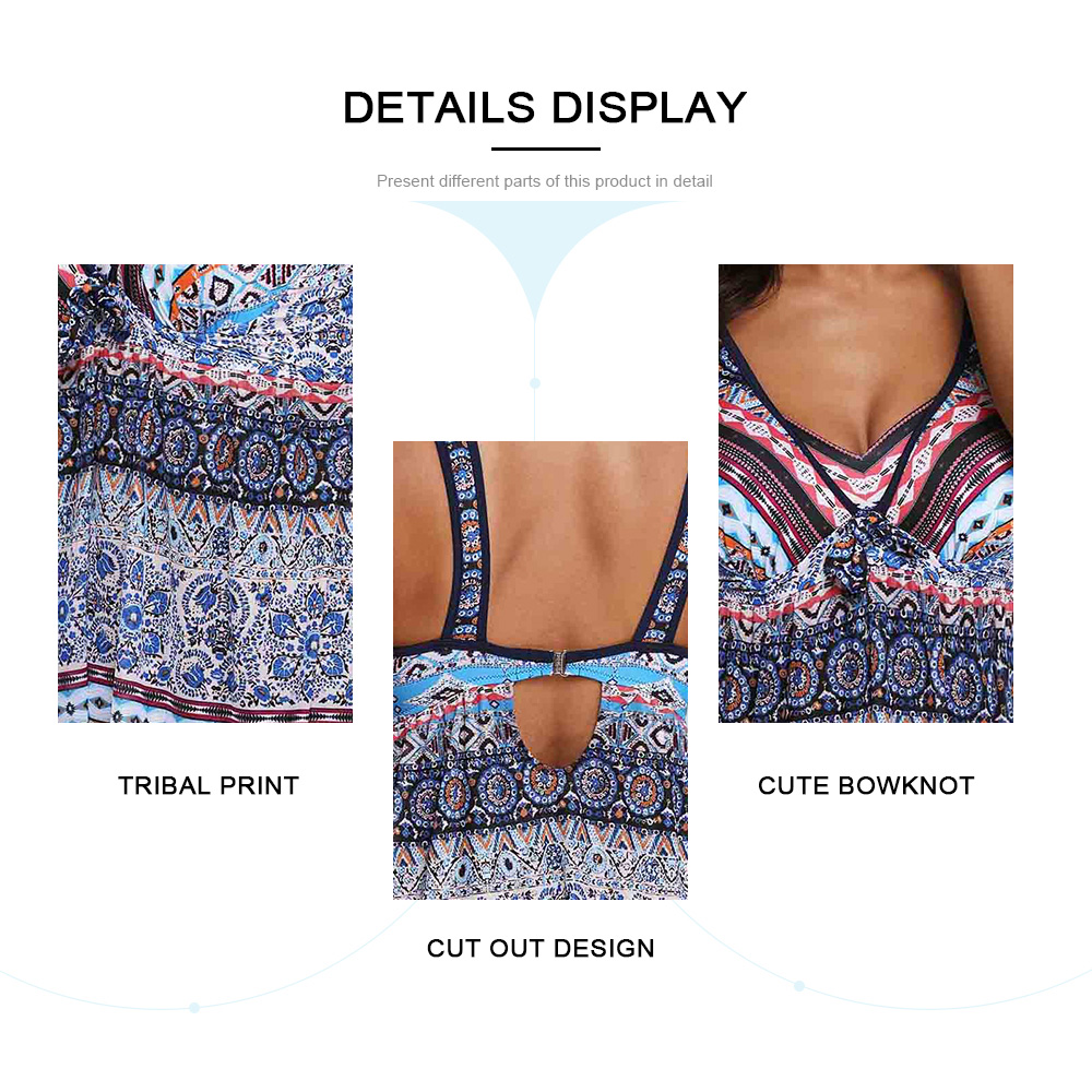 Tribal Print Cut Out Tankini Set