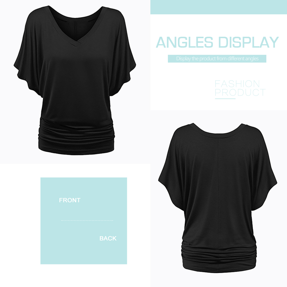 V Neck Plus Size Ruched T-shirt