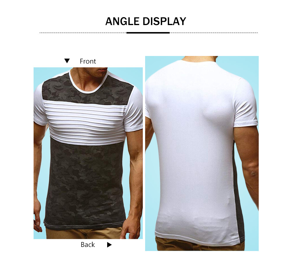 Stripes Camouflage Print Short Sleeves Casual T-shirt