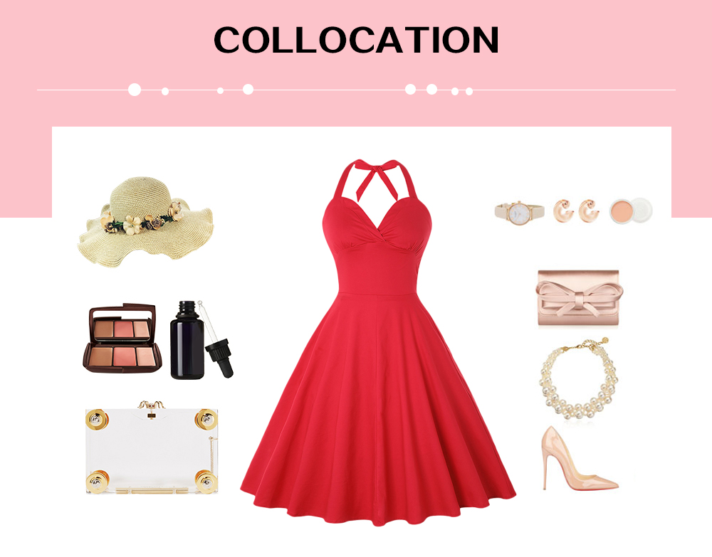 Halter Vintage Flare Dress