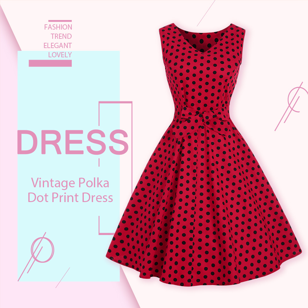 Vintage Dotted Pin Up Dress