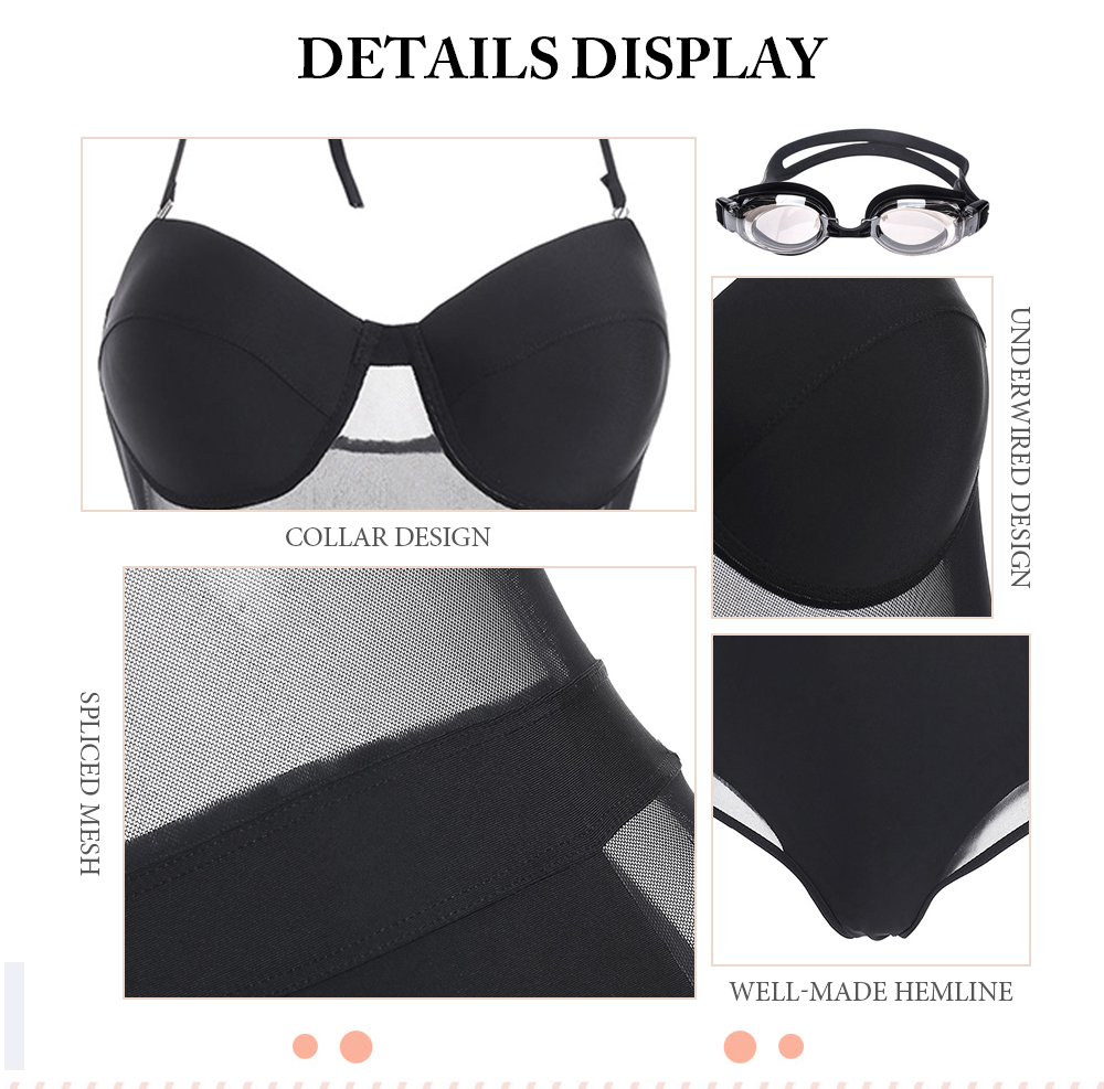 Underwire Mesh Panel Swimwear