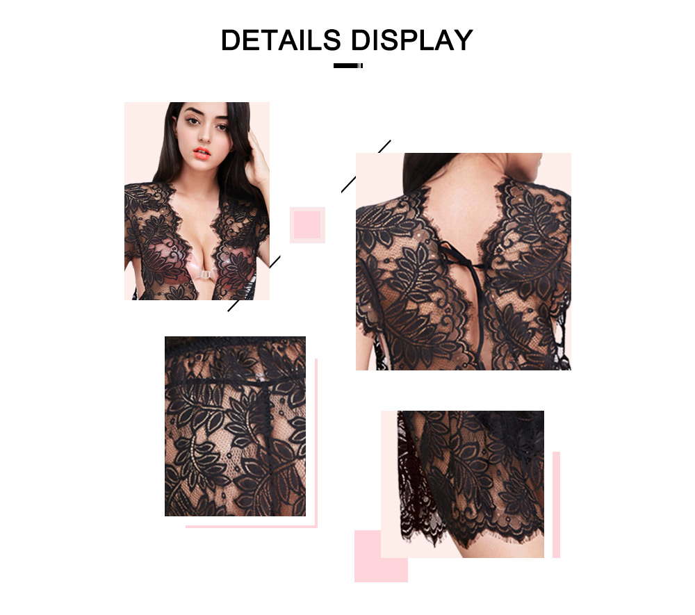 Eyelash Scalloped Lace T Back Babydoll