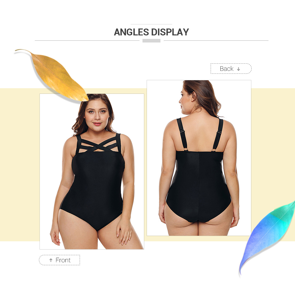 Plus Size Padded Criss Cross Swimwear