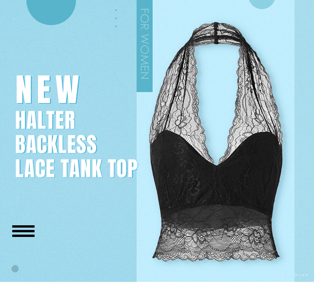 Halter Lace Crop Tank Top