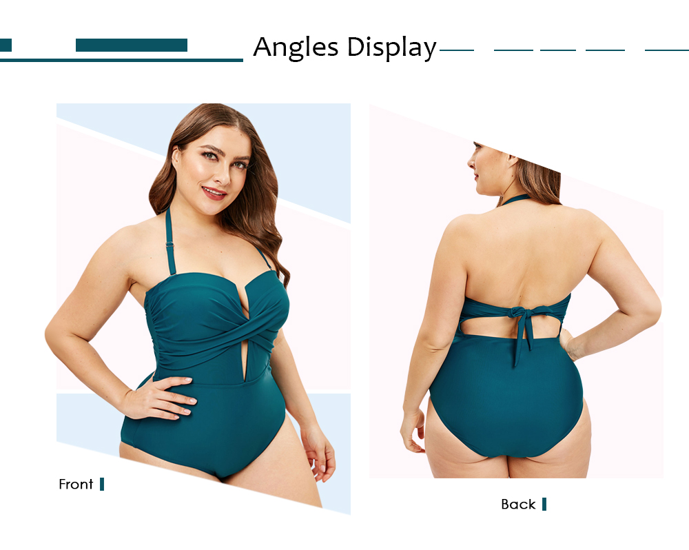 Plus Size Criss Cross Cut Out Swimwear