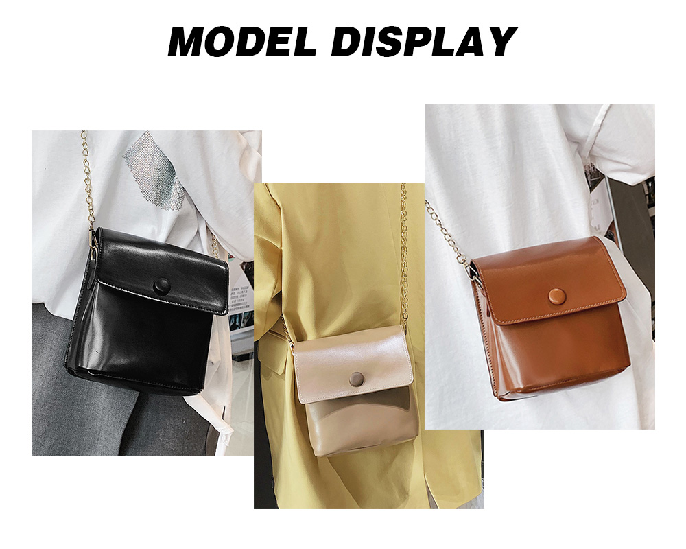 Guapabien PU Leather Metal Chain Single Shoulder Crossbody Women Bag