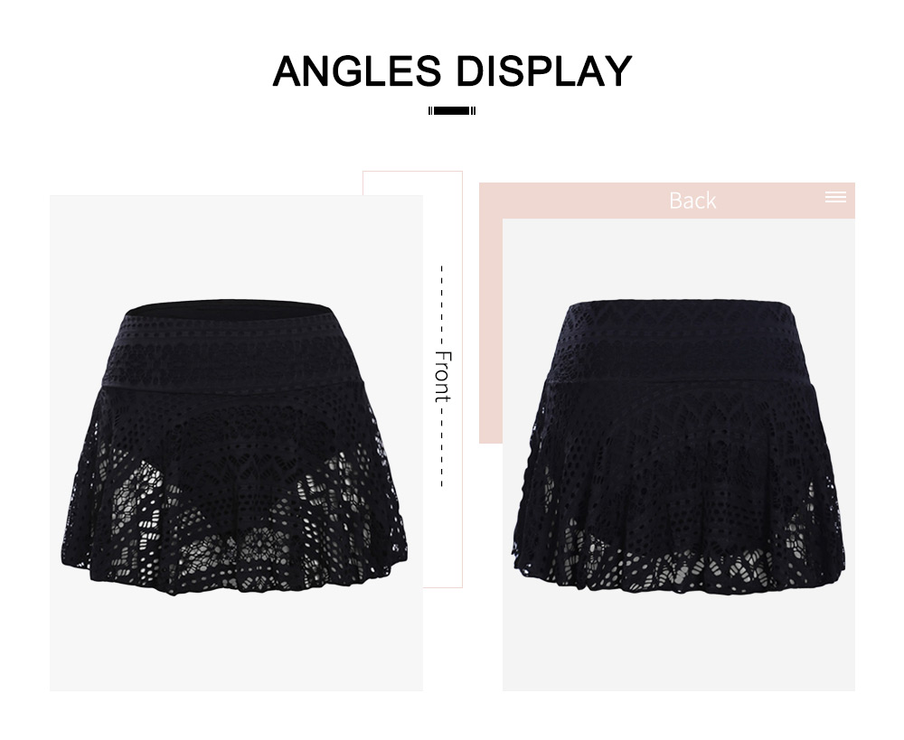 Plus Size Openwork High Waist Skirted Briefs