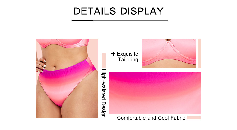 Plus Size Ombre Print Underwire Bikini Set
