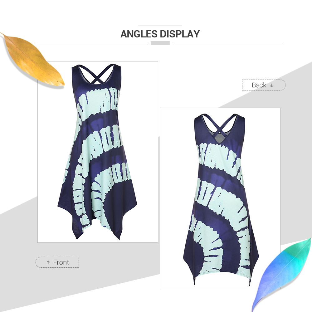 Plus Size Printed Asymmetrical Cut Out Dress